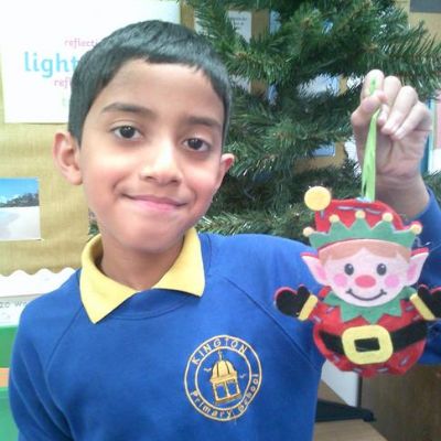 Our festive DT project involved sewing, sticking and stuffing our very own penguin or elf.
